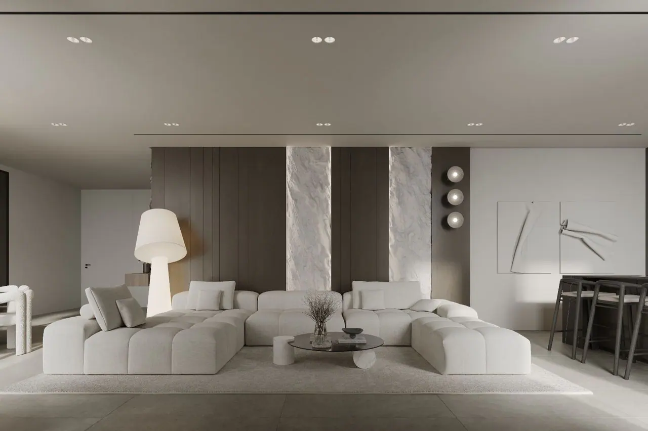Séjour panoramique d’un penthouse Optimal Immobilier